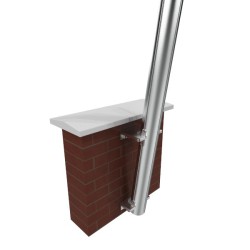 Embase - Fixation en applique murale - mât 3m50